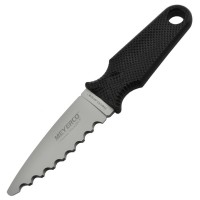 Meyerco NeckLance Couteau fixe lame serrations design Blackie Collins