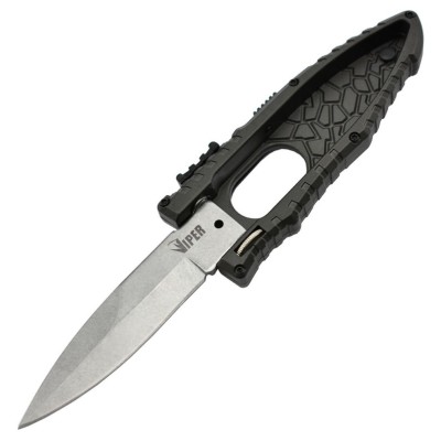 Schrade SCHSA Viper Couteau à ouverture latérale assistée lame acier stonewash