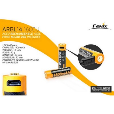 Fenix ARBL14-1600U -  Batterie 1,5V 1600mAh