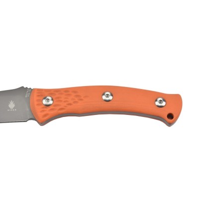 Kizer 1027A2 Sealion couteau à lame fixe en acier VG10 gris avec manche en G10 orange