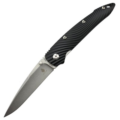 Kizer Ki4419A4 Sliver couteau de poche lame acier et manche aluminium noir