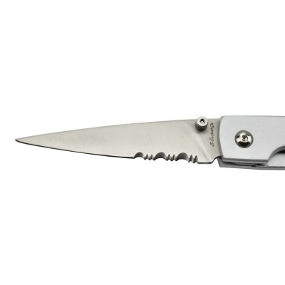 Sharp Deluxe 1284SH Couteau pliant lame acier avec serrations manche aluminium