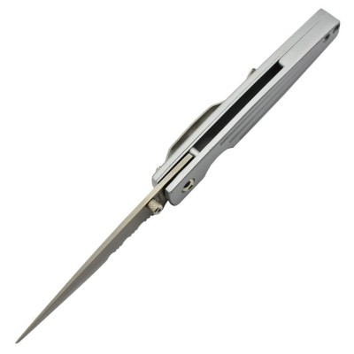 Sharp Deluxe 1284SH Couteau pliant lame acier avec serrations manche aluminium