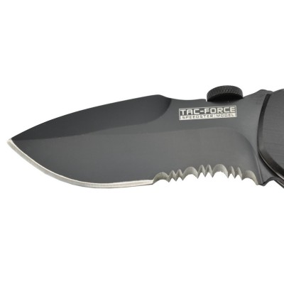 Super Knife YC-536 lame avec serrations acier finition black