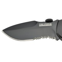 Super Knife YC-536 lame avec serrations acier finition black