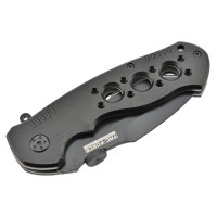 Super Knife YC-536 lame avec serrations acier finition black
