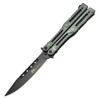 Maxknives P47 Couteau papillon lame acier 3CR13 manche aluminium anodisé vert