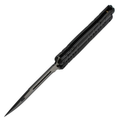 Maxknives P49 Couteau papillon lame acier 3CR13 manche aluminium anodisé noir