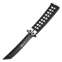 Maxknives P46 Couteau papillon lame acier 3CR13 manche aluminium blanc et noir