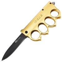 Maxknives MK156 Couteau à ouverture assistée poing américain US1918 aluminium doré