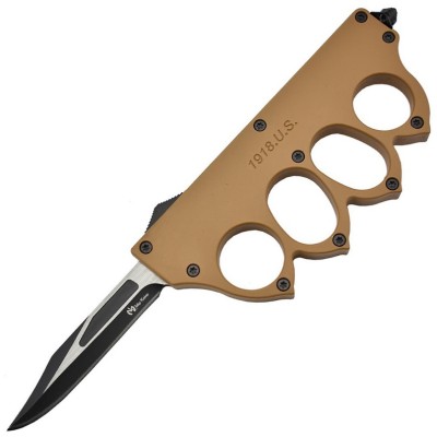 Maxknives MKO13T2 Couteau automatique poing américain 1918 lame acier manche zinc aluminium