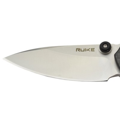 Ruike P671CB Noir Couteau de poche lame acier 14C28N manche G10 et fibre de carbone